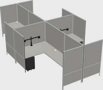 Modern modular quad l-shaped panel system