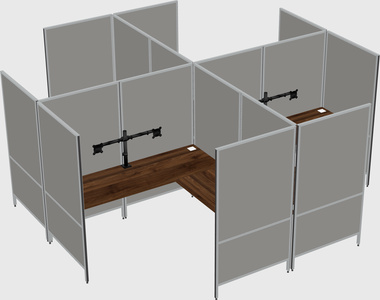 Modern modular quad l-shaped panel system