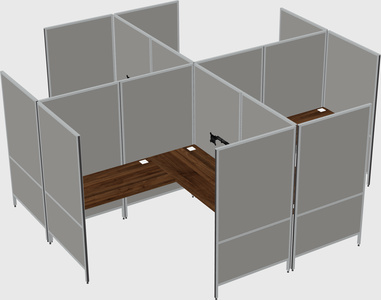 Modern modular quad l-shaped panel system