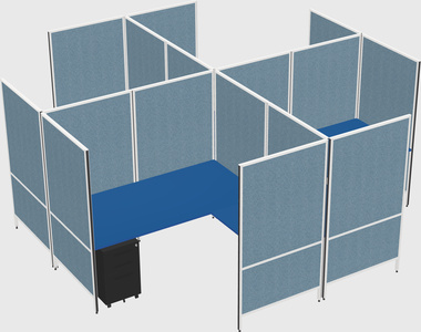 Modern modular quad l-shaped panel system