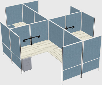 Modern modular quad l-shaped panel system