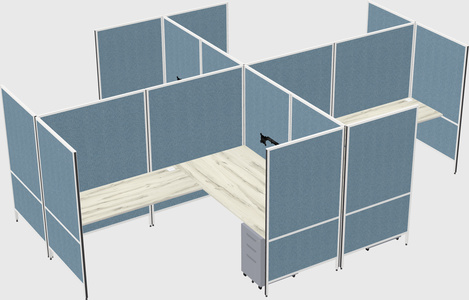 Modern modular quad l-shaped panel system