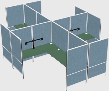 Modern modular quad l-shaped panel system