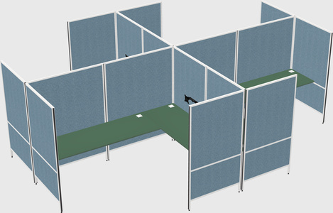 Modern modular quad l-shaped panel system