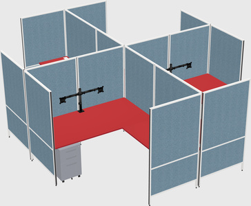 Modern modular quad l-shaped panel system