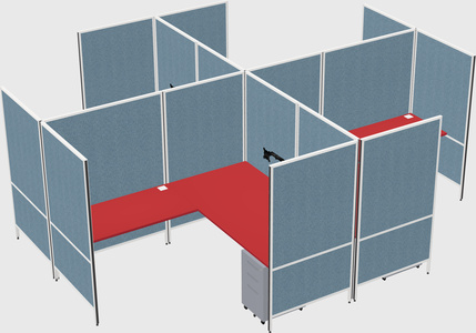 Modern modular quad l-shaped panel system