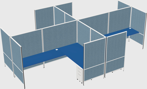 Modern modular quad l-shaped panel system
