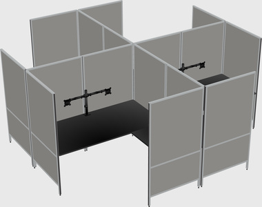 Modern modular quad l-shaped panel system