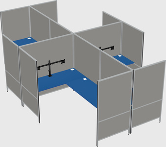 Modern modular quad l-shaped panel system