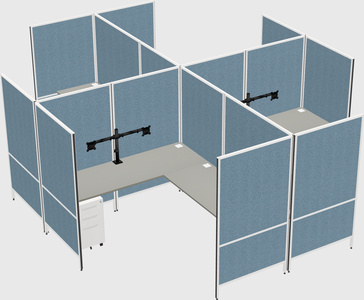 Modern modular quad l-shaped panel system