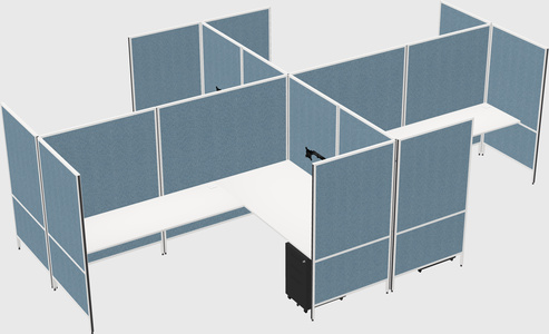 Modern modular quad l-shaped panel system