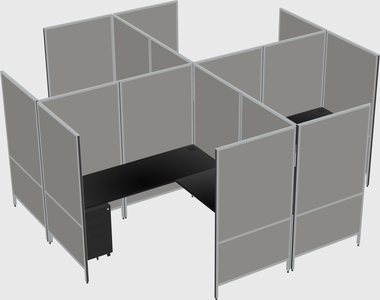 Modern modular quad l-shaped panel system