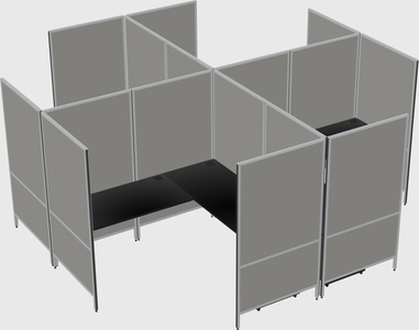 Modern modular quad l-shaped panel system