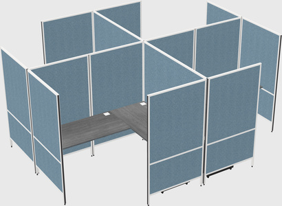Modern modular quad l-shaped panel system
