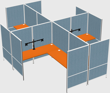 Modern modular quad l-shaped panel system