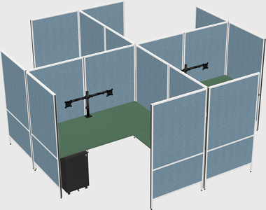 Modern modular quad l-shaped panel system