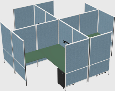 Modern modular quad l-shaped panel system