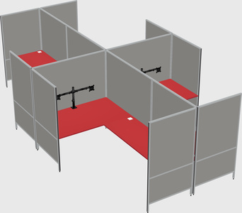 Modern modular quad l-shaped panel system