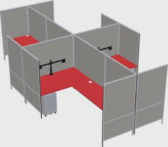 Modern modular quad l-shaped panel system