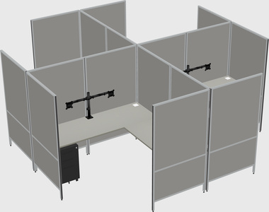 Modern modular quad l-shaped panel system