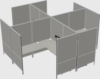 Modern modular quad l-shaped panel system