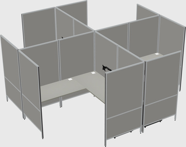 Modern modular quad l-shaped panel system