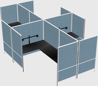 Modern modular quad l-shaped panel system