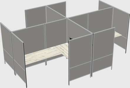 Modern modular quad l-shaped panel system