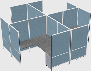 Modern modular quad l-shaped panel system