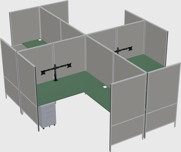 Modern modular quad l-shaped panel system