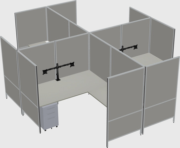 Modern modular quad l-shaped panel system