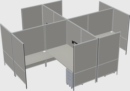 Modern modular quad l-shaped panel system