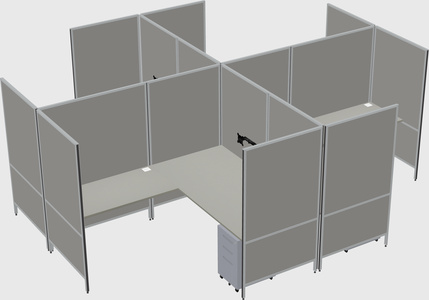 Modern modular quad l-shaped panel system