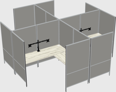 Modern modular quad l-shaped panel system