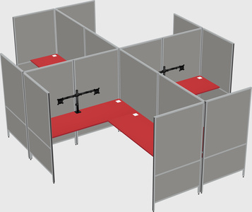 Modern modular quad l-shaped panel system