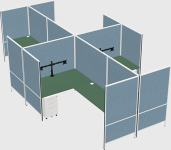 Modern modular quad l-shaped panel system