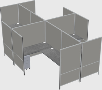 Modern modular quad l-shaped panel system
