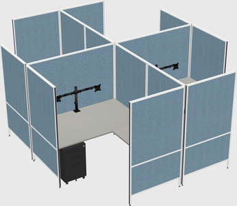 Modern modular quad l-shaped panel system