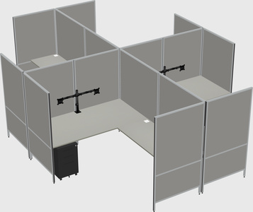 Modern modular quad l-shaped panel system