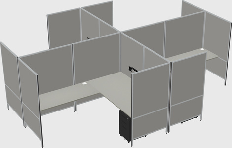 Modern modular quad l-shaped panel system