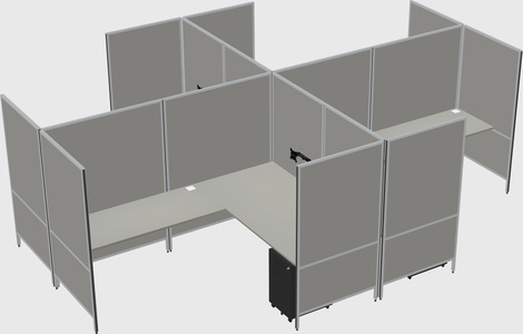 Modern modular quad l-shaped panel system