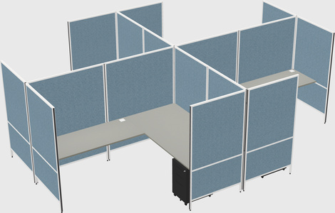 Modern modular quad l-shaped panel system