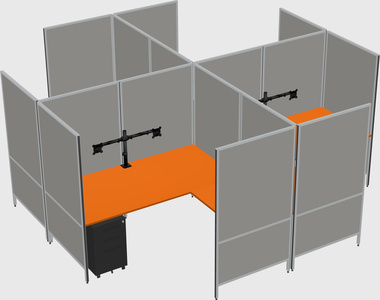 Modern modular quad l-shaped panel system