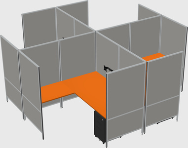 Modern modular quad l-shaped panel system