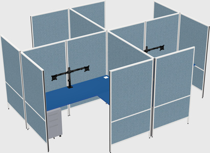 Modern modular quad l-shaped panel system
