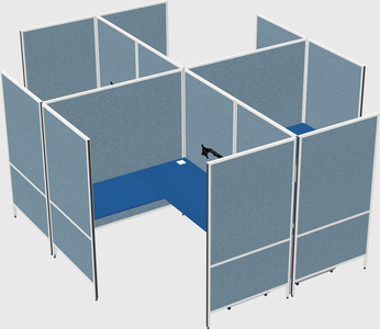 Modern modular quad l-shaped panel system