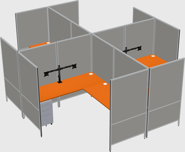 Modern modular quad l-shaped panel system