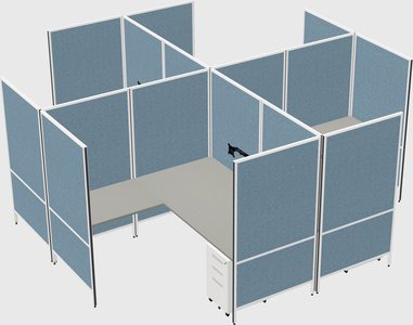 Modern modular quad l-shaped panel system
