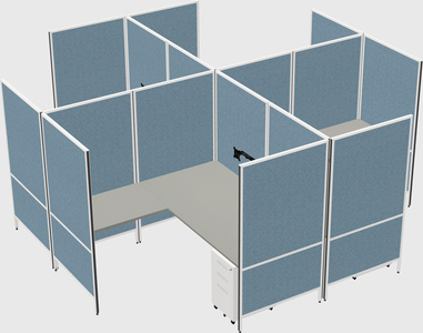 Modern modular quad l-shaped panel system
