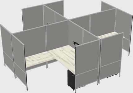 Modern modular quad l-shaped panel system